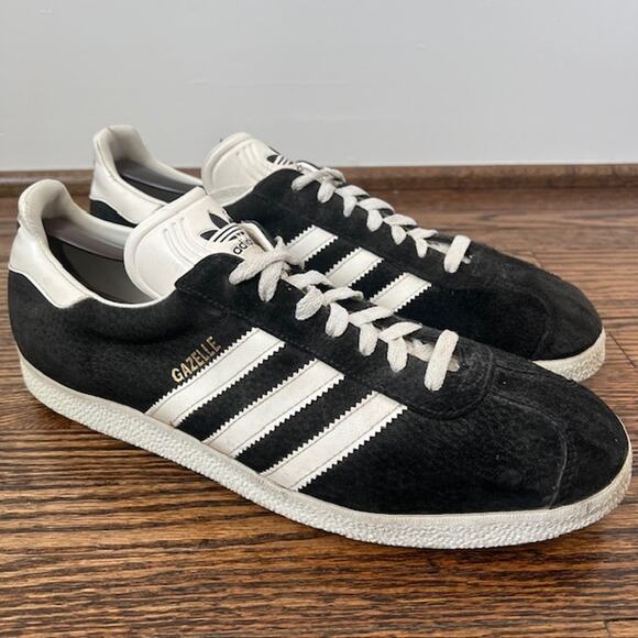 VTG 1993 Adidas Gazelle Sneaker Mens 12 Black Suede OG Retro 032622 - Picture 1 of 9